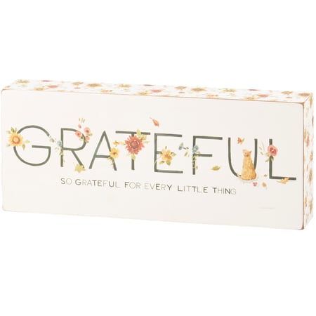 So Grateful Box Sign - Wood, Paper
