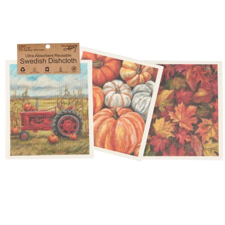 Fall Farm Swedish Dishcloth Set - Cellulose, Cotton