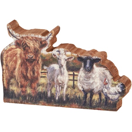 Fall Farm Family Chunky Sitter - Wood