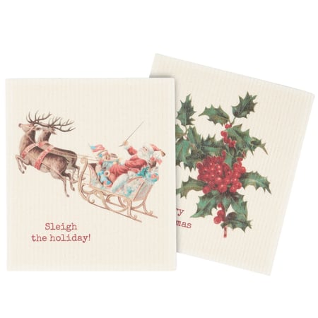 Christmas Swedish Dishcloth Set - Cellulose, Cotton