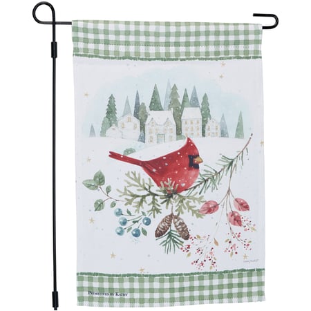 Winter Cardinal Garden Flag - Polyester