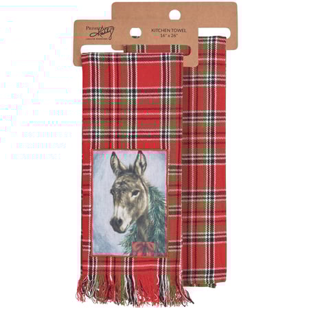 Christmas Donkey Kitchen Towel - Cotton