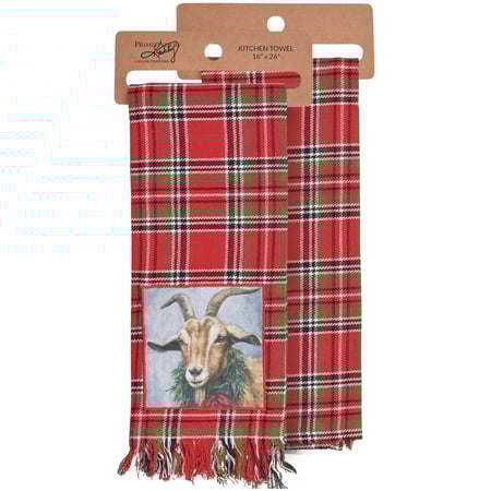 Christmas Goat Kitchen Towel - Cotton