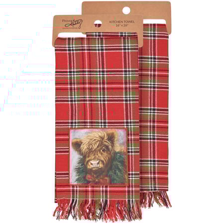 Christmas Highland Kitchen Towel - Cotton