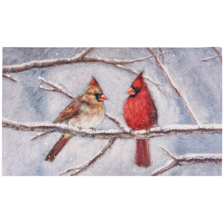 Cardinal Couple Rug - Polyester, PVC Skid-Resistant Backing