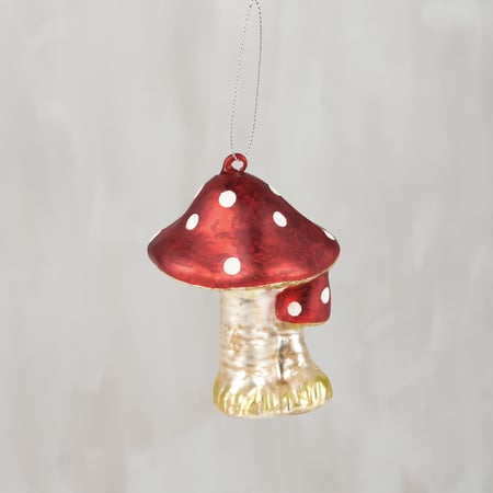 Glass Mushroom Ornament - Glass