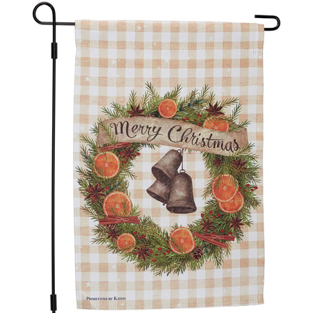 Orange Wreath Garden Flag - Polyester