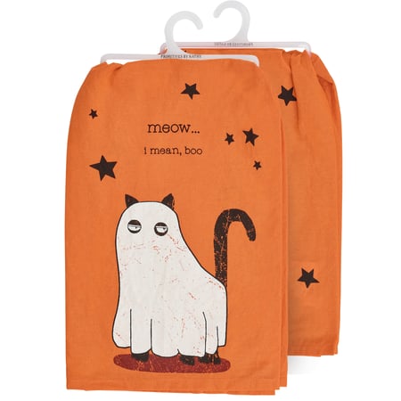 Meow I Mean Boo Kitchen Towel - Cotton