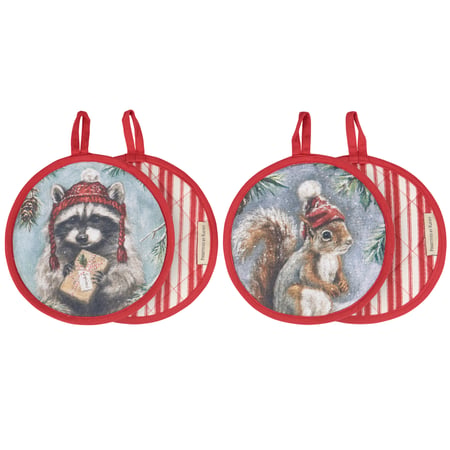 Winter Animal Hot Pad Set - Cotton