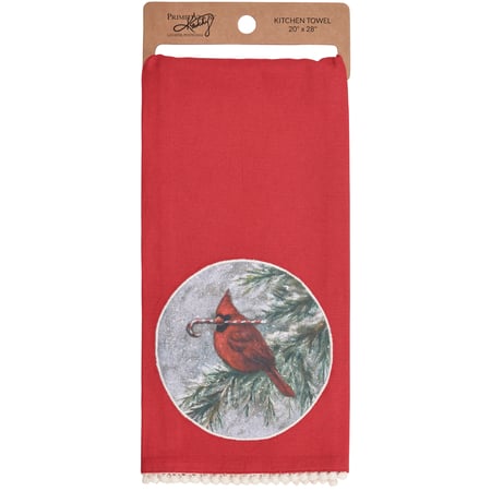 Winter Cardinal Kitchen Towel - Cotton