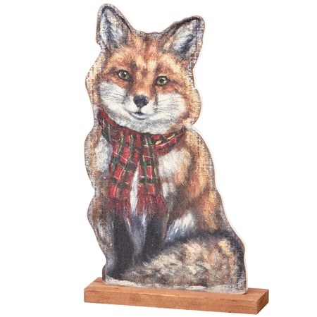 Winter Fox Stand Up - Wood