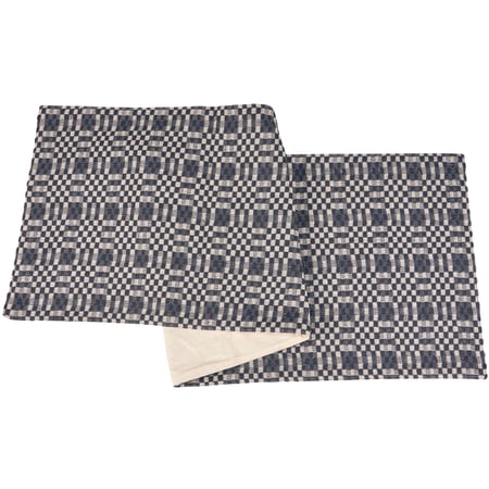 Navy Check Table Runner - Cotton