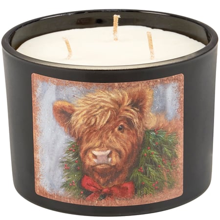 Christmas Highland Candle - Soy Wax, Glass, Cotton