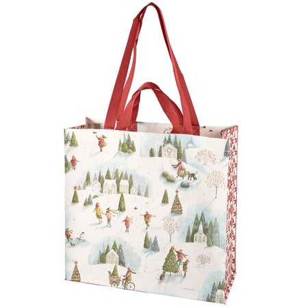 Winter Wonderland Market Tote - Post-Consumer Material, Nylon