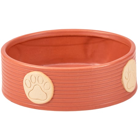Large Paw Print Pet Bowl - Stoneware