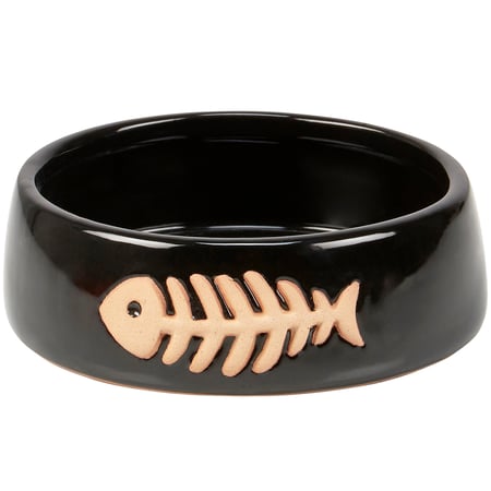 Small Fishbones Pet Bowl - Stoneware