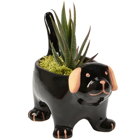 Black Dog Planter - Stoneware