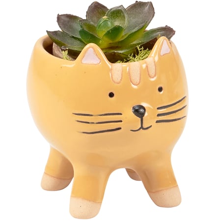 Tabby Cat Planter - Stoneware