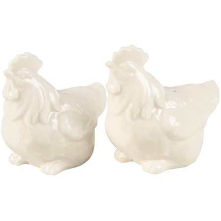 Chickens Salt And Pepper Shakers - Stoneware, Plastic