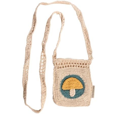 Crochet Mushroom Crossbody Bag - Cotton