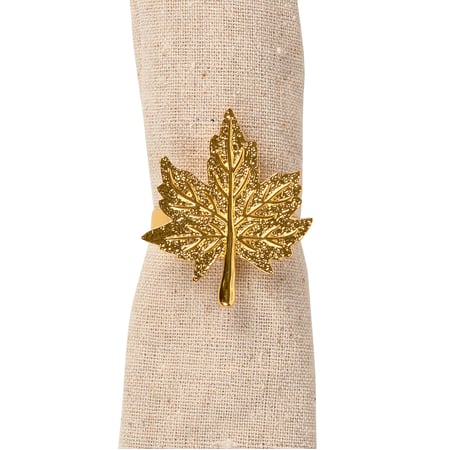 Gold Leaf Napkin Ring - Metal