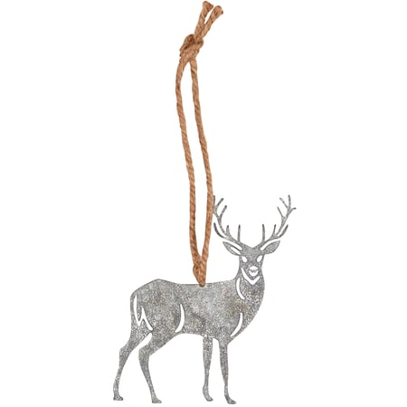 Buck Ornament - Metal, Jute