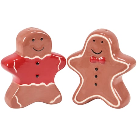 Gingerbread Salt And Pepper Shakers - Dolomite, Plastic
