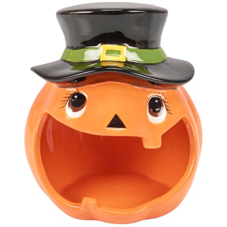 Jack O'Lantern Candle Holder - Ceramic