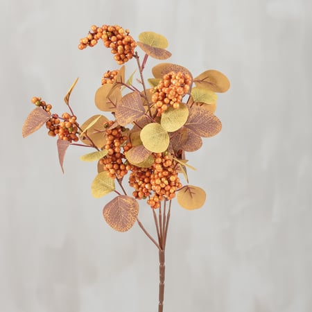 Eucalyptus Berry Floral Pick - Plastic, Polyester, Wire