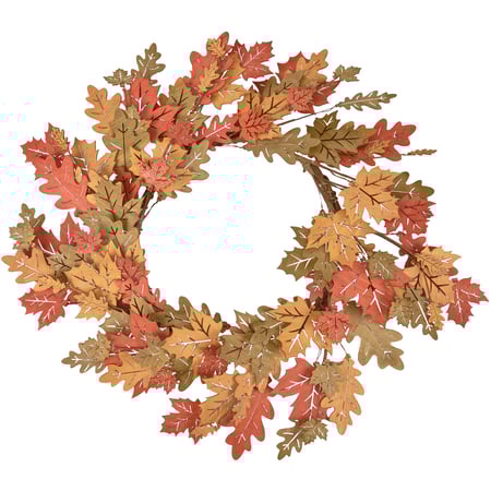 Oak And Maple Wreath - Wood, Wire, Plastic