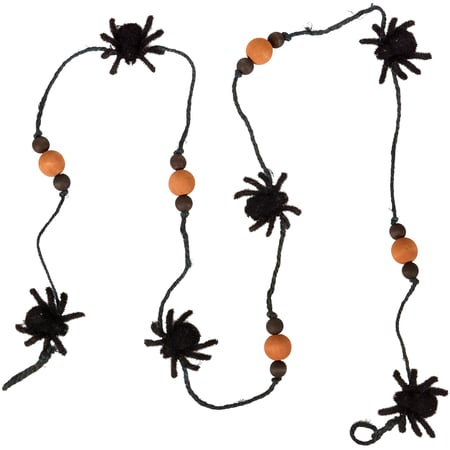 Spider Garland - Wood, Plastic, Jute