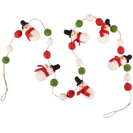 Snowman Garland - Felt, Polyester