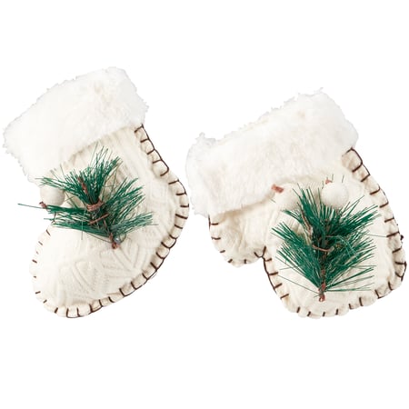 Mitten & Stocking Ornament Set - Felt, Polyester, Plastic