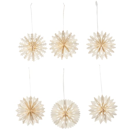 Paper Snow Ornament Set - Paper, String