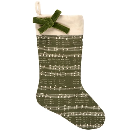 Silent Night Stocking - Cotton, Velvet