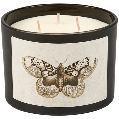 Moth Candle - Soy Wax, Glass, Cotton