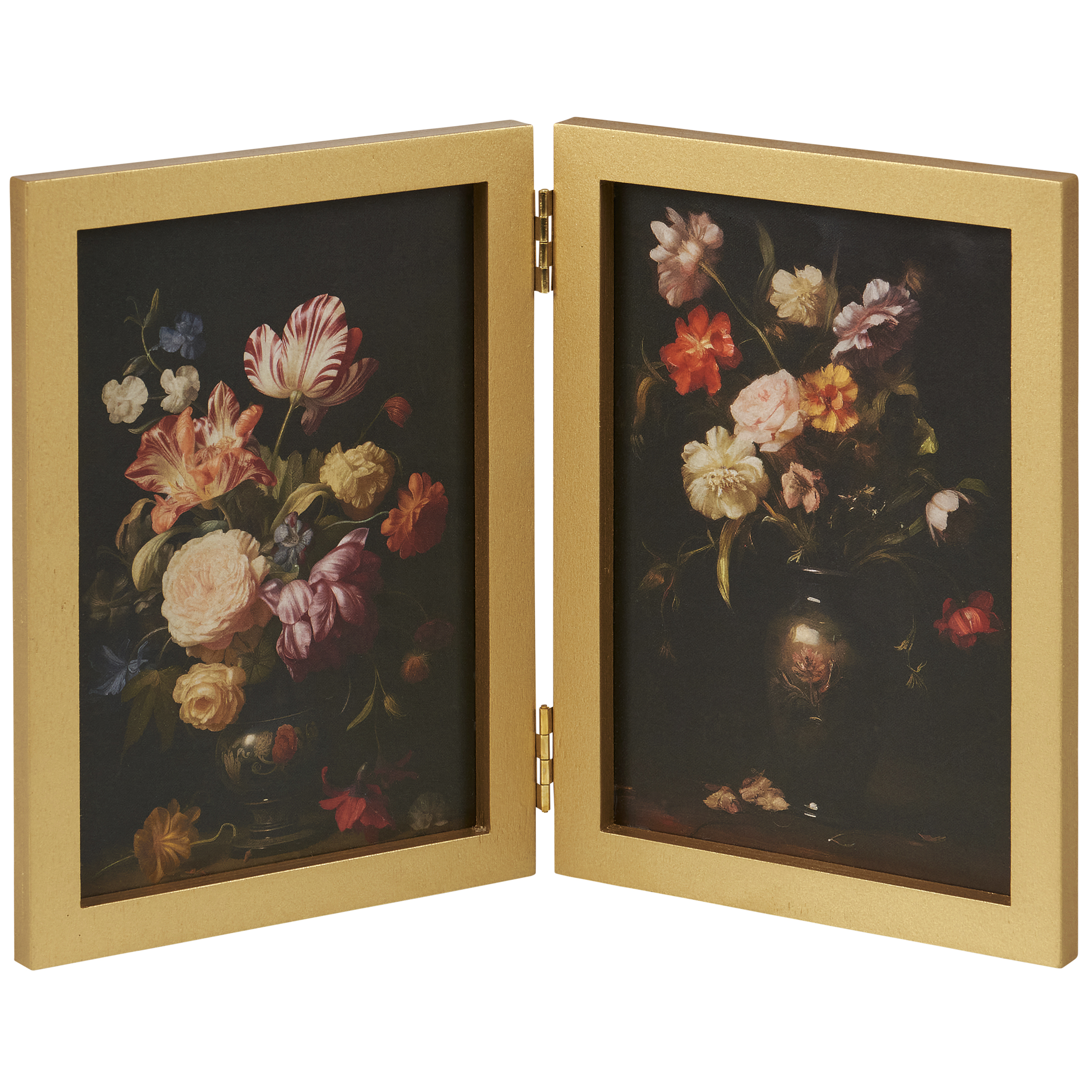 Moody Florals Hinged Frame Art - Wood, Paper, Metal