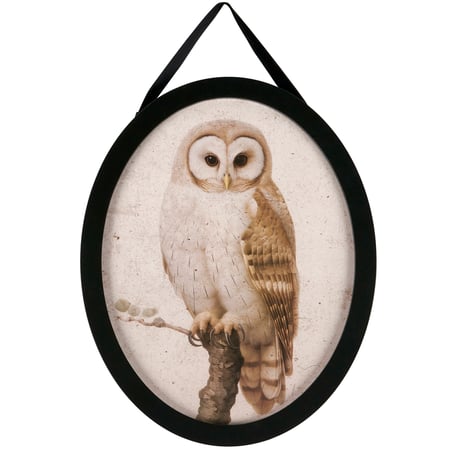 Owl Hanging Decor - Wood, Paper, Velvet