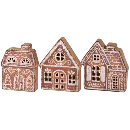 Gingerbread Village Chunky Sitter Set - Wood