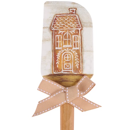 Gingerbread House Spatula - Silicone, Wood, Ribbon
