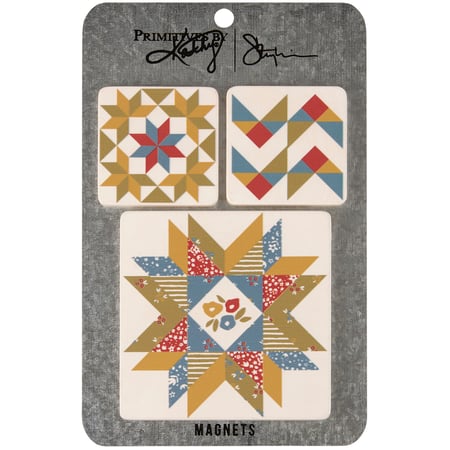 Star Quilt Magnet Set - Wood, Metal, Magnet