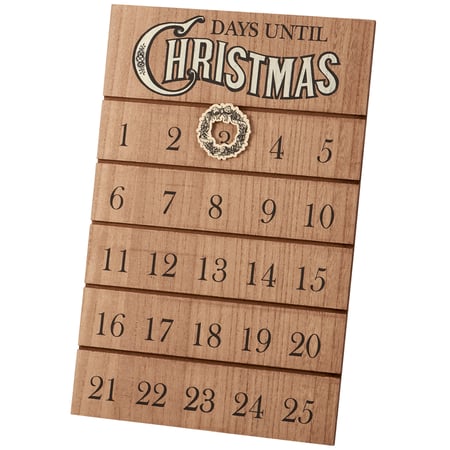 Christmas Slat Countdown - Wood, Metal, Plastic