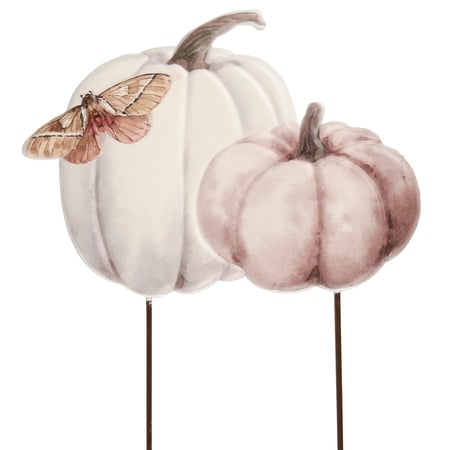 Blush Pumpkin Stake - Metal