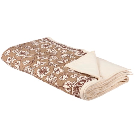 Quilted Floral Throw - Cotton