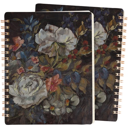 Moody Floral Spiral Notebook - Paper, Metal