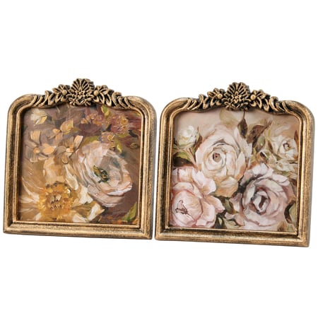 Moody Floral Framed Art Set - Wood, Paper, Metal