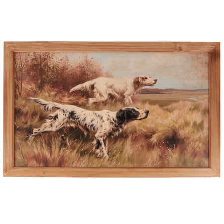 Hunting Dogs Framed Wall Art - Wood, Canvas