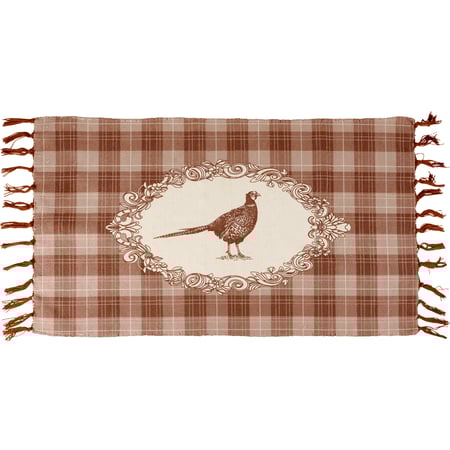 Pheasant Rug - Cotton, Chenille, Latex Skid-Resistant Backing