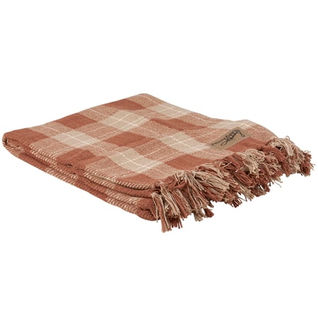 Brown Tartan Throw - Cotton