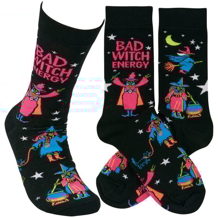 Bad Witch Energy Socks - Cotton, Nylon, Spandex